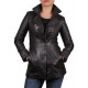 Ladies Black Leather Biker Jacket - Mellisa